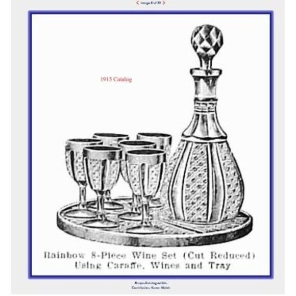 Antique EAPG Decanter 1915 RAINBOW by McKee & Brothers Pittsburg, PA Rare find - Picture 4 of 10